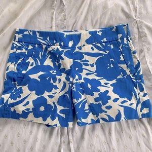 J.Crew Floral Blue Chino City Fit Shorts